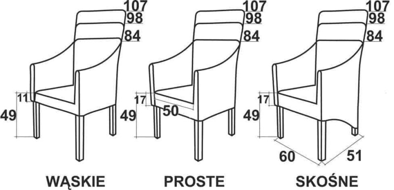 Fotel klasyczny Jump Prosty niski 84 cm