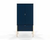 Granatowa wysoka komoda na metalowych nóżkach Polka Navy Blue