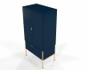 Granatowa wysoka komoda na metalowych nóżkach Polka Navy Blue