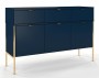 Granatowa szeroka komoda na metalowych nóżkach Polka Navy Blue