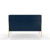 Granatowa szeroka komoda na metalowych nóżkach Polka Navy Blue
