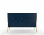 Granatowa szeroka komoda na metalowych nóżkach Polka Navy Blue