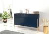 Granatowa szeroka komoda na metalowych nóżkach Polka Navy Blue
