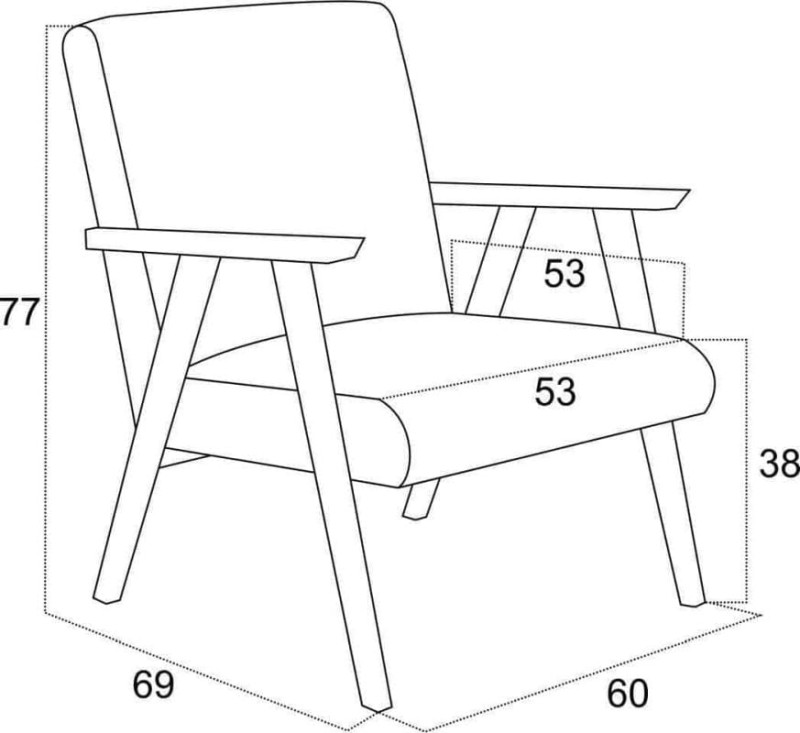 Fotel tapicerowany PRL