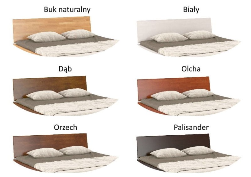 Dostępne kolory Łóżko drewniane bukowe ze skrzynią na pościel SPECTRUM Maxi & Long ST 160x220