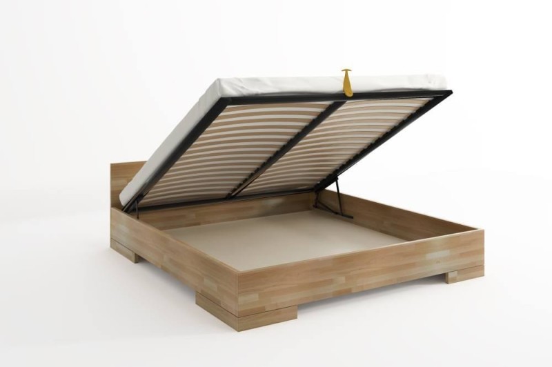 Łóżko drewniane bukowe ze skrzynią na pościel SPECTRUM Maxi & Long ST 200x220