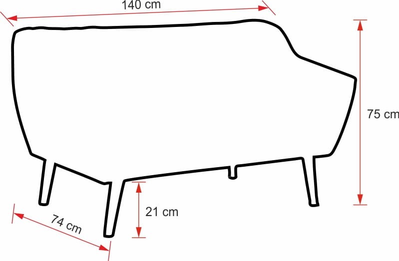 Sofa tapicerowana Cindy II w stylu skandynawskim