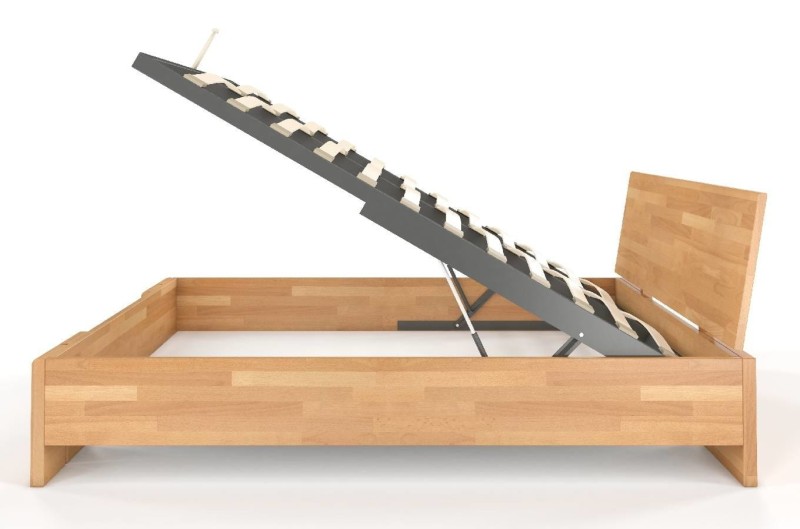 Łóżko drewniane bukowe ze skrzynią na pościel VESTRE Maxi & ST 140x200