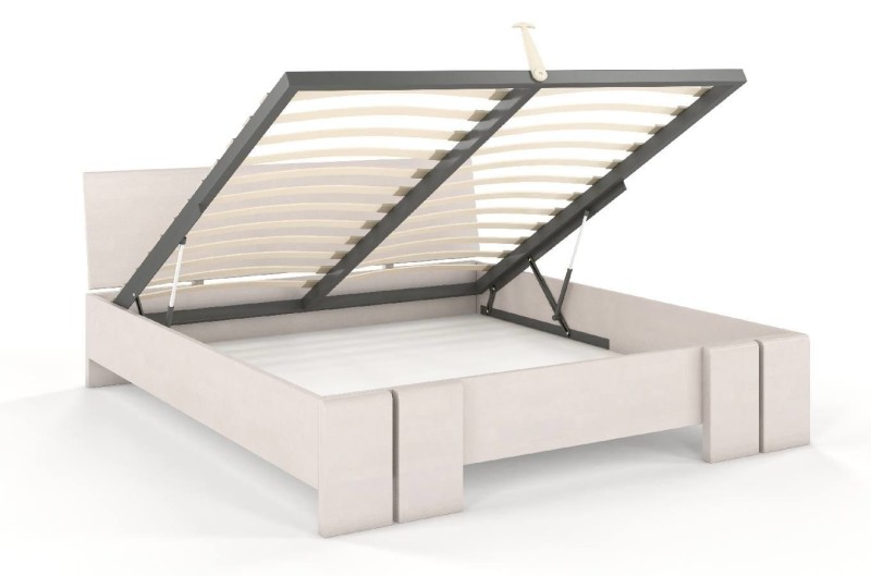 Łóżko drewniane bukowe ze skrzynią na pościel VESTRE Maxi & ST 160x200