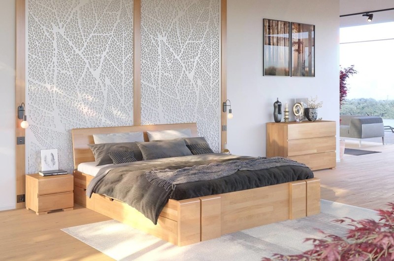 Łóżko drewniane bukowe z szufladami VESTRE Maxi & DR 160x200