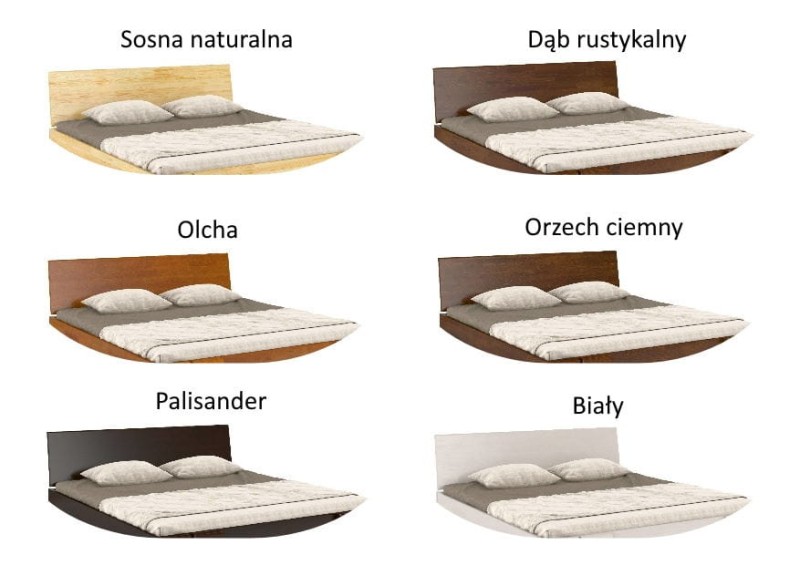Dostępne kolory. Łóżko drewniane sosnowe ze skrzynią na pościel SPARTA Maxi & ST 140x200