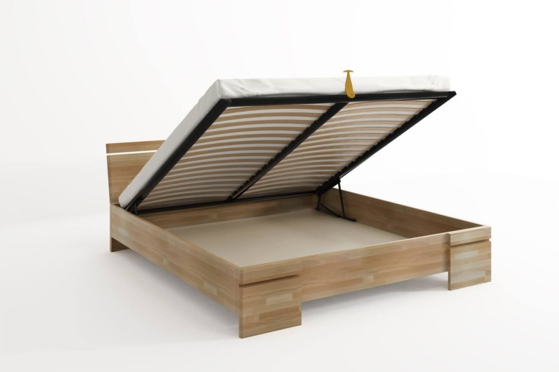 Łóżko drewniane bukowe ze skrzynią na pościel SPARTA Maxi & ST 160x200