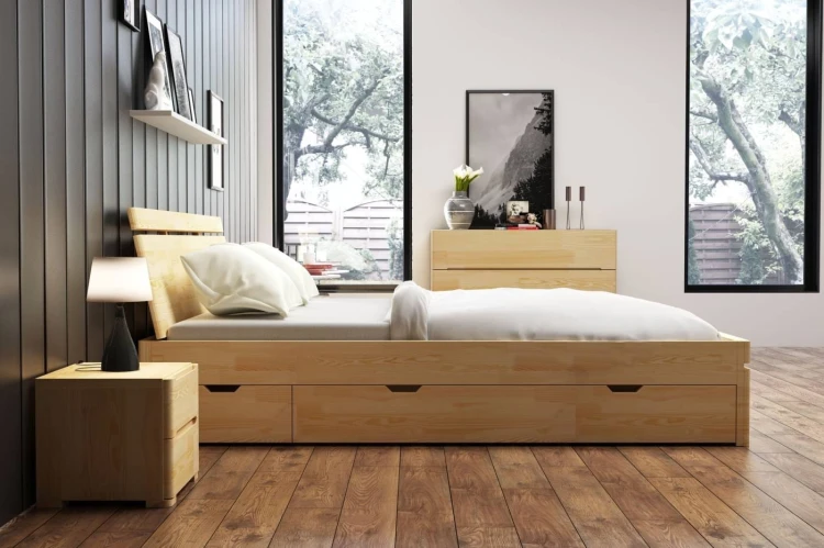 Łóżko drewniane sosnowe z szufladami Skandica SPARTA Maxi & DR 160x200