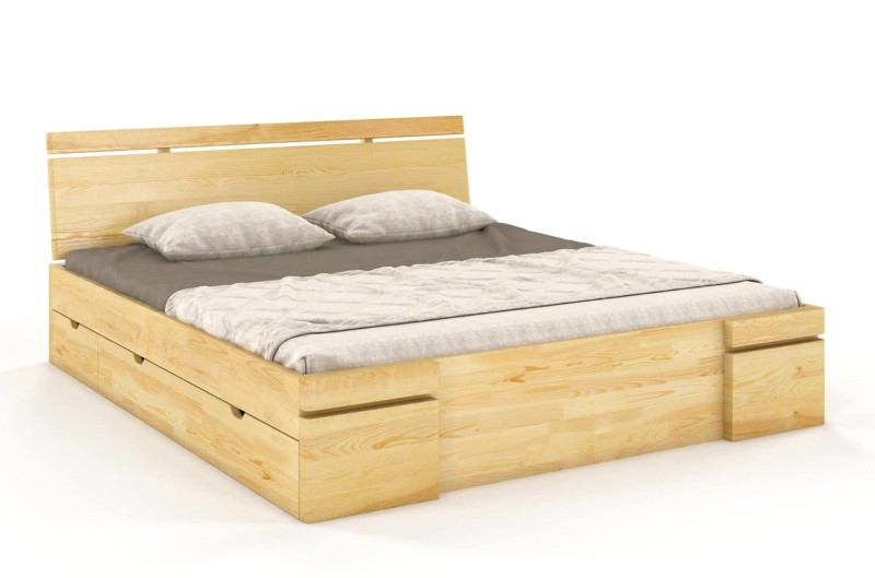 Łóżko drewniane sosnowe z szufladami Skandica SPARTA Maxi & DR 180x200