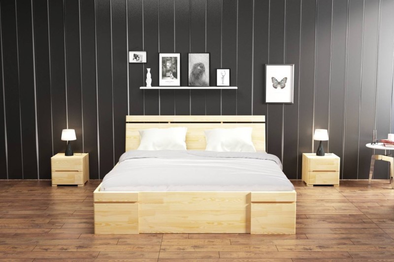Łóżko drewniane sosnowe z szufladami Skandica SPARTA Maxi & DR 180x200