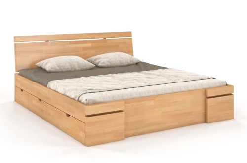 Łóżko drewniane bukowe z szufladami SPARTA Maxi & DR 200x200