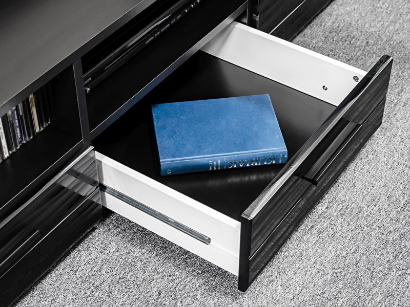 Meblościanka MODICA czarny & sahara połysk