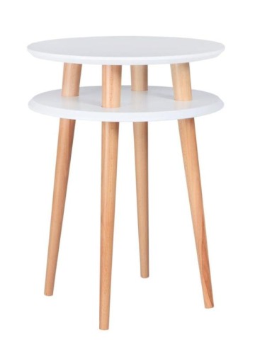 Stolik Kawowy UFO śr.45cm wys.61cm  biały