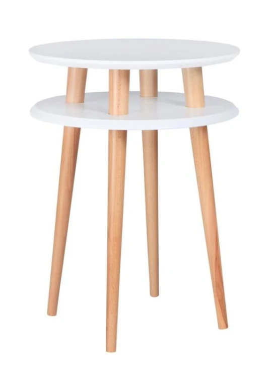 Stolik Kawowy UFO śr.45cm wys.61cm  biały