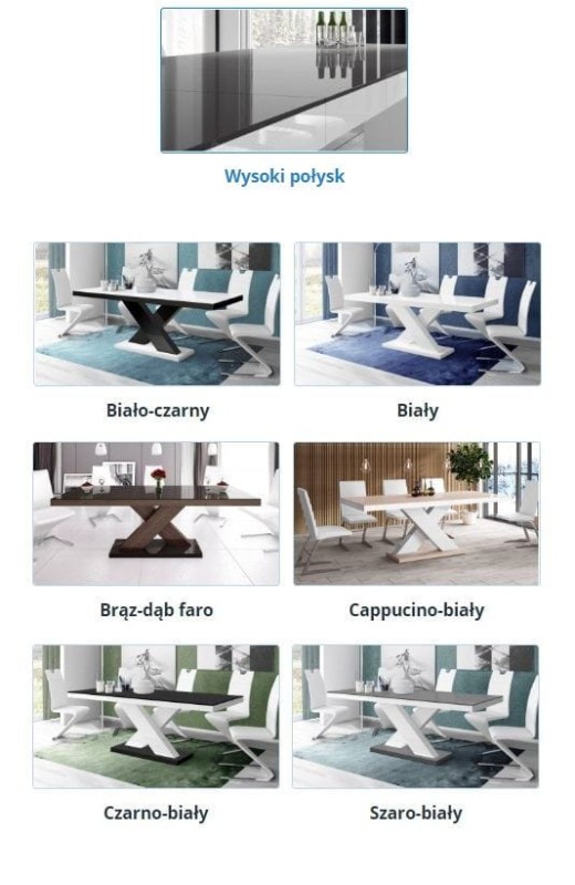 Stół rozkładany XENON 160-208 cm Szaro-biały mat