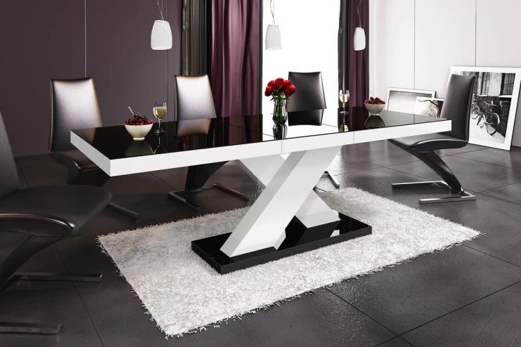 Stół rozkładany XENON 160-208 cm Szaro-biały mat