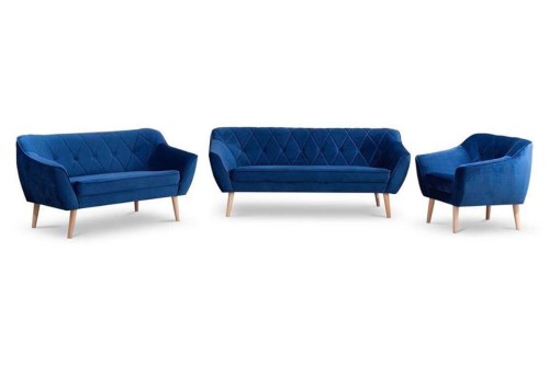 Zestaw wypoczynkowy tapicerowany Cindy w stylu skandynawskim