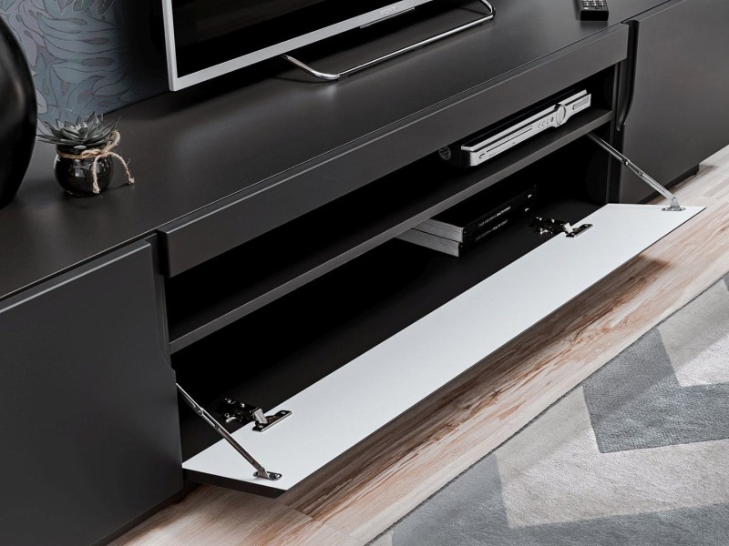 Szafka RTV Eston czarny/czarny mat