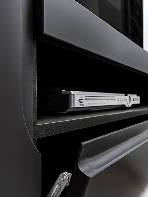 Szafka RTV Eston czarny/czarny mat