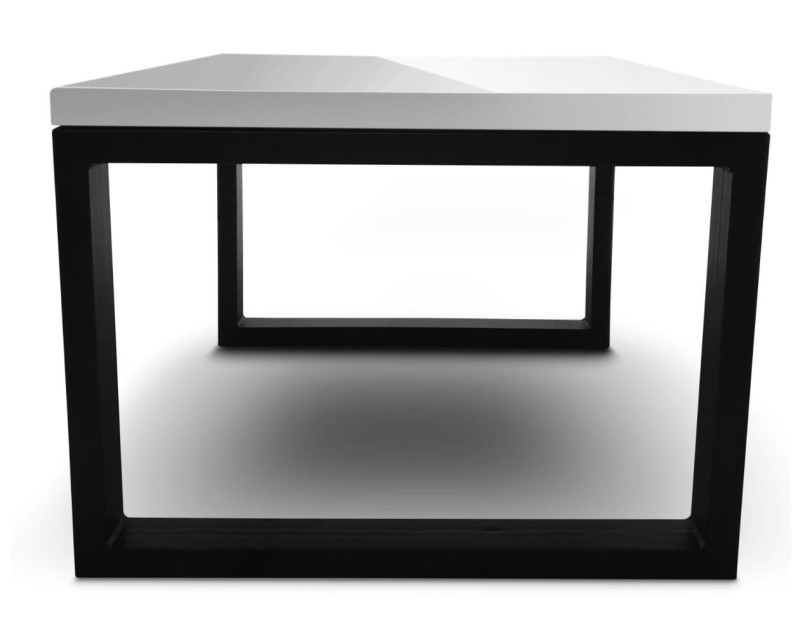 Stolik kawowy na metalowych nogach Martin biały połysk