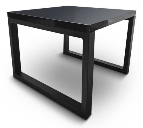 Stolik kawowy na metalowych nogach Martin czarny połysk