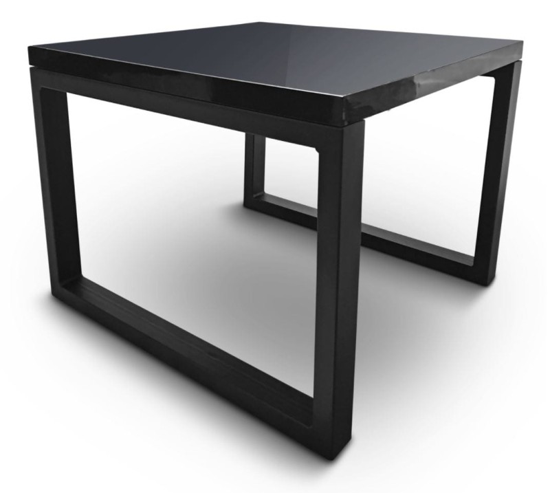 Stolik kawowy na metalowych nogach Martin czarny połysk