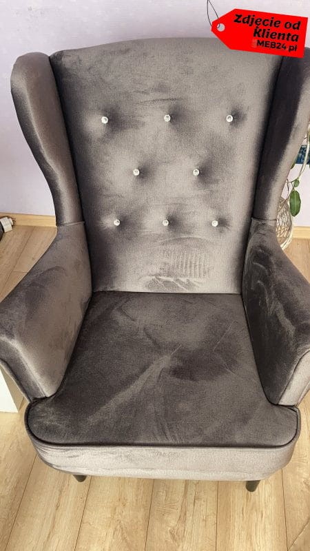 Fotel uszak Lily w stylu skandynawskim - zdjęcie klienta