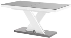 Stół rozkładany XENON LUX 160-256 szaro-biały połysk