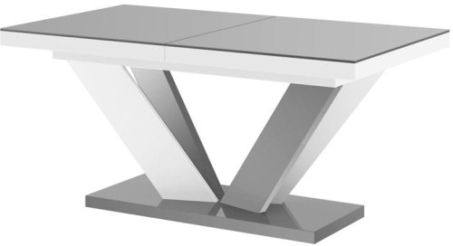 Stół rozkładany VIVA 2 160-256 szaro-biały mix połysk