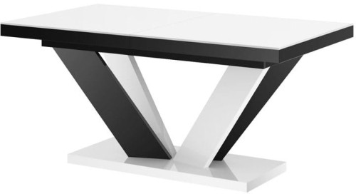 Stół rozkładany VIVA 2 160-256 biało-czarny mix połysk
