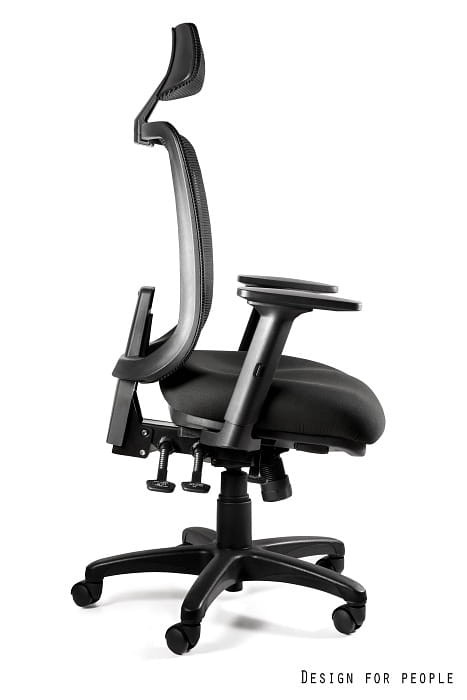 Fotel biurowy siatkowy Saga Plus czarny