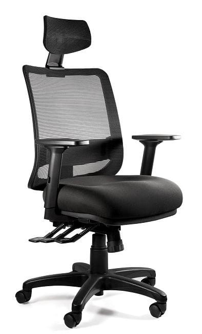 Fotel biurowy siatkowy Saga Plus czarny