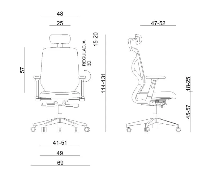 Fotel biurowy ergonomiczny tapicerowany Hero biały