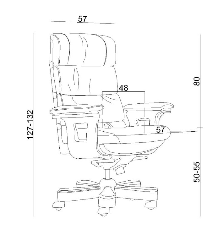 Fotel biurowy Lord HL skóra naturalna brązowa