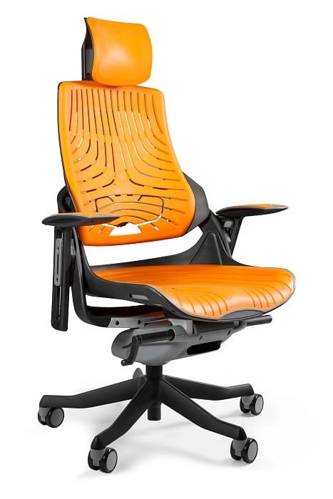 Fotel gabinetowy ergonomiczny WAU czarny elastomer TPE - Mango