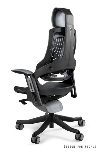 Fotel gabinetowy ergonomiczny WAU czarny elastomer TPE - Szary