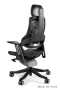 Fotel gabinetowy ergonomiczny WAU czarny elastomer TPE - Szary