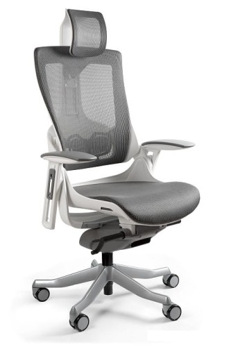 Fotel gabinetowy ergonomiczny WAU 2 biały NW41 grafitowy