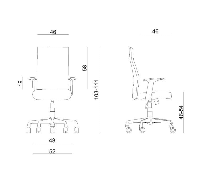 Fotel biurowy tapicerowany Black on Black - NL czarny