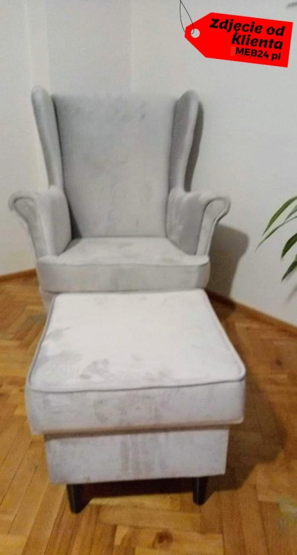 Fotel uszak Lily w stylu skandynawskim - zdjęcie klienta