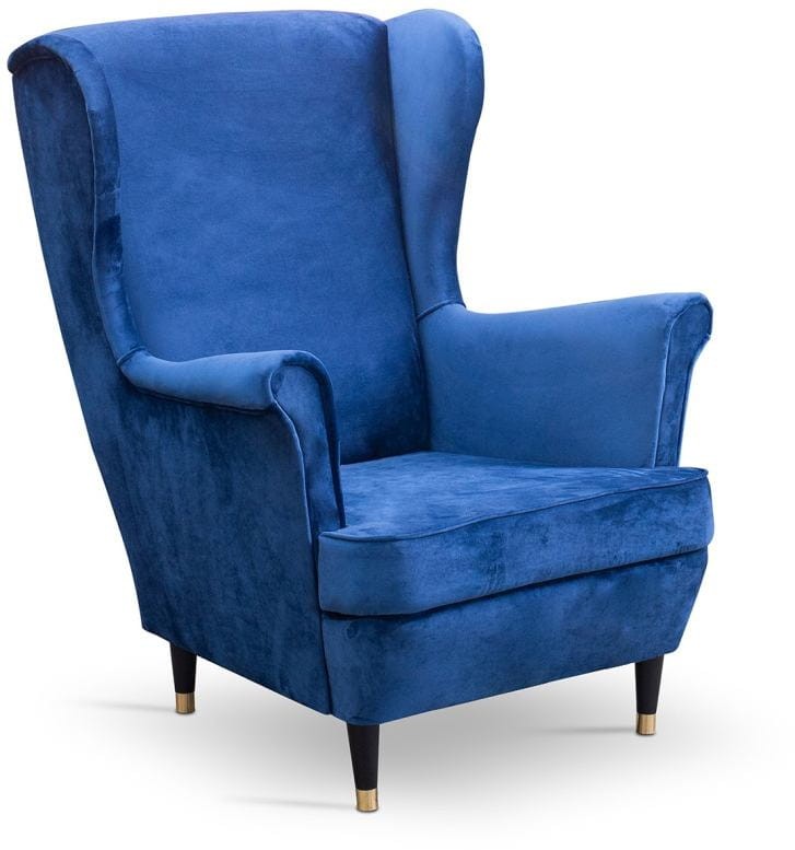 Fotel uszak bez pikowania Lily II w stylu skandynawskim