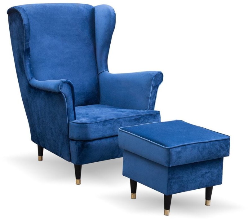 Fotel uszak Lily gładki w stylu skandynawskim