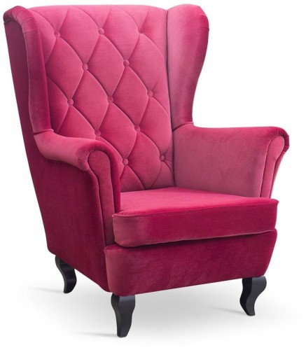 Fotel uszak Lily Classic z podnóżkiem w stylu skandynawskim