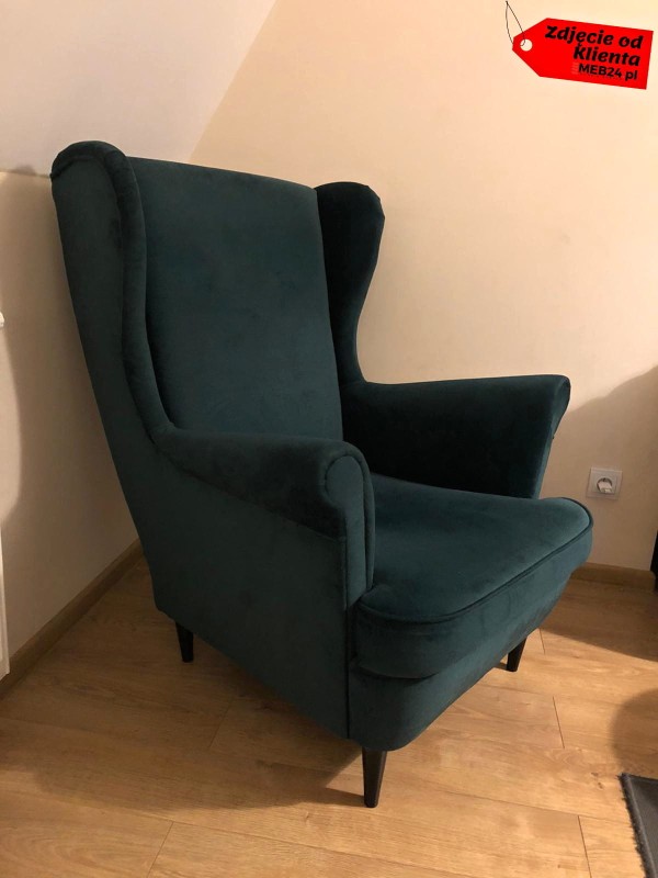 Fotel uszak Lily w stylu skandynawskim - zdjęcie klienta