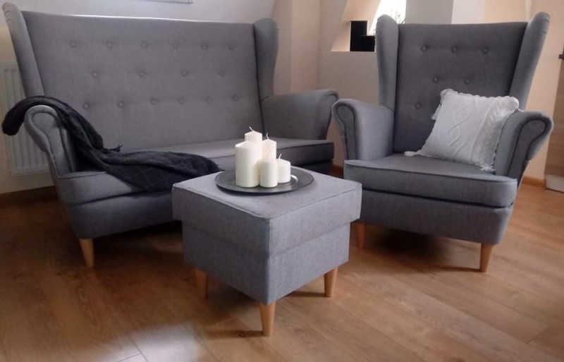 Fotel uszak Lily w stylu skandynawskim